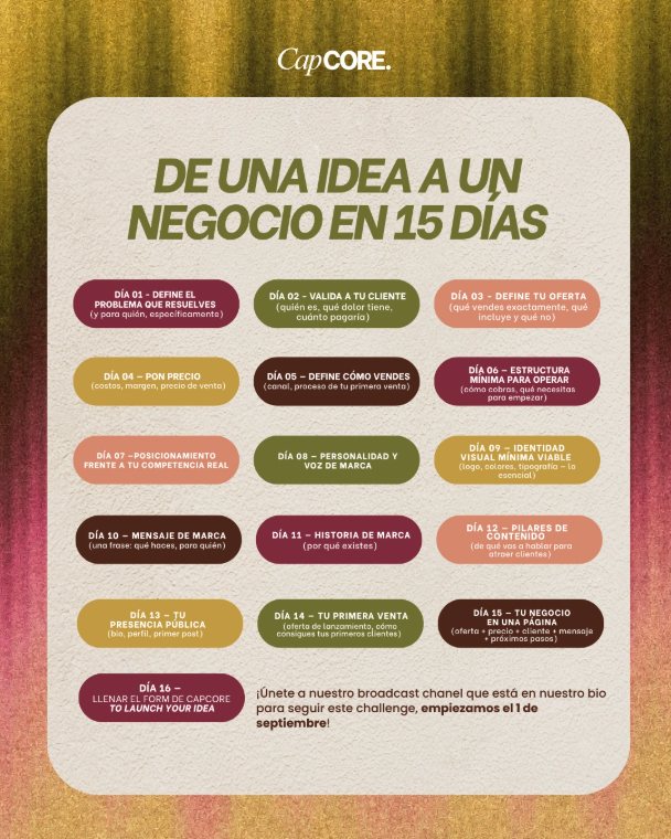 De una idea a un negocio en 15 días
