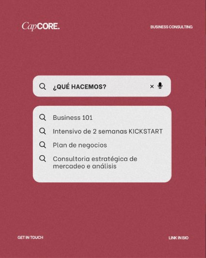 ¿Qué hacemos? Business 101, KICKSTART, plan de negocios, consultoría estratégica